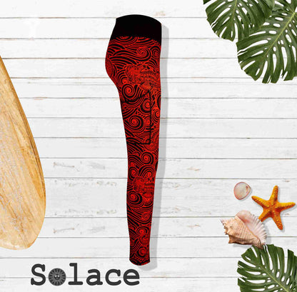 Solace Seahorse Print Three Quarter Legging