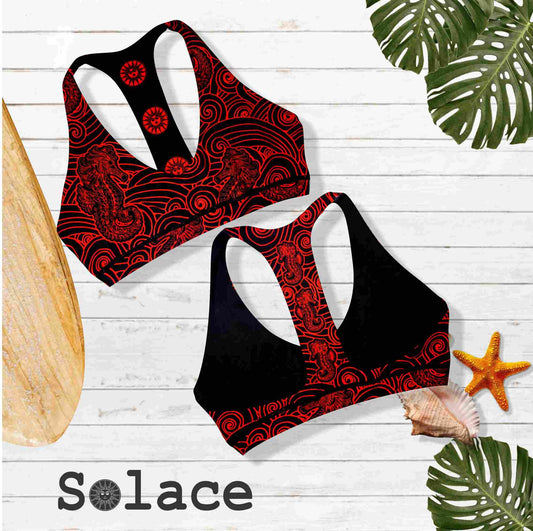 Solace Sea-horse reversible crop top