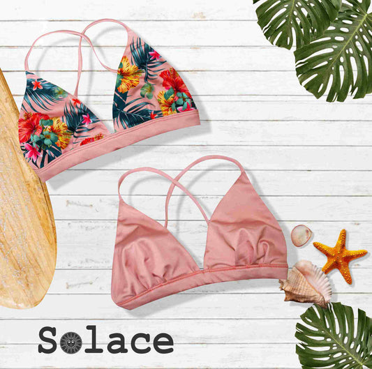 Solace Kohala Reversible Halter Style X Back Bikini Top