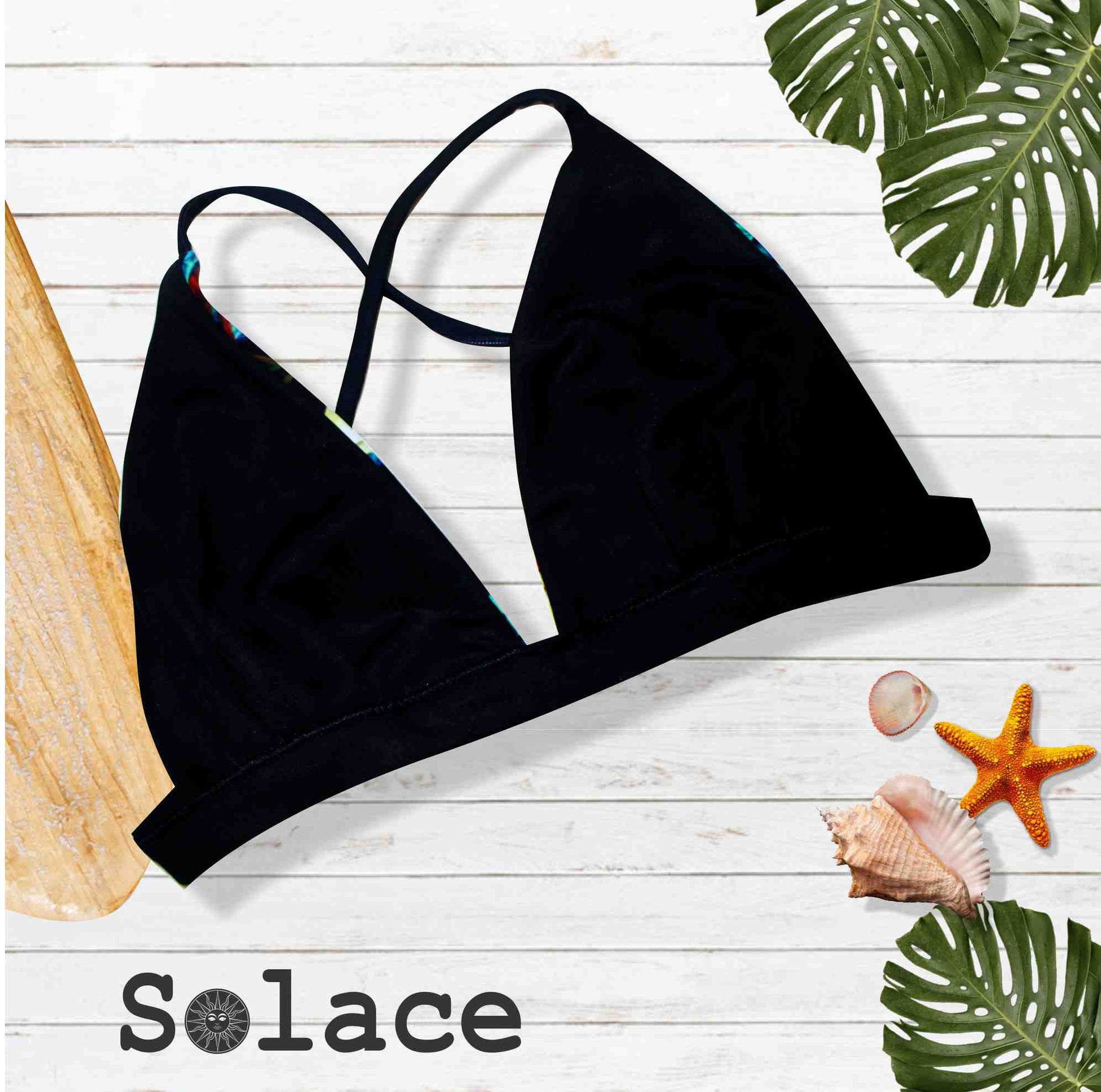 Solace Ohana Reversible Halter Style X back Bikini Top