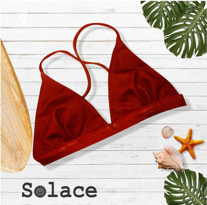 Solace Tropicana Reversible Halter Style X back Bikini Top