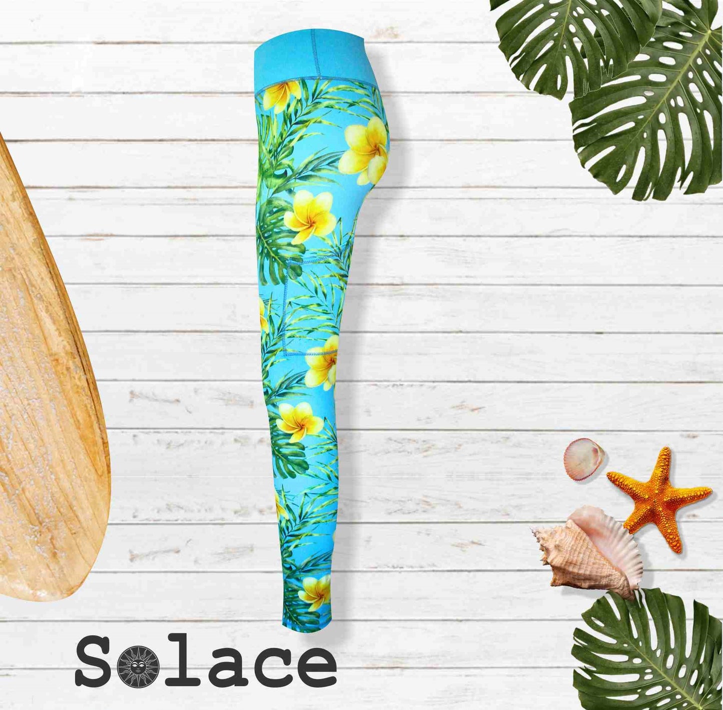 Solace Frangipani Print Full Length Leggings