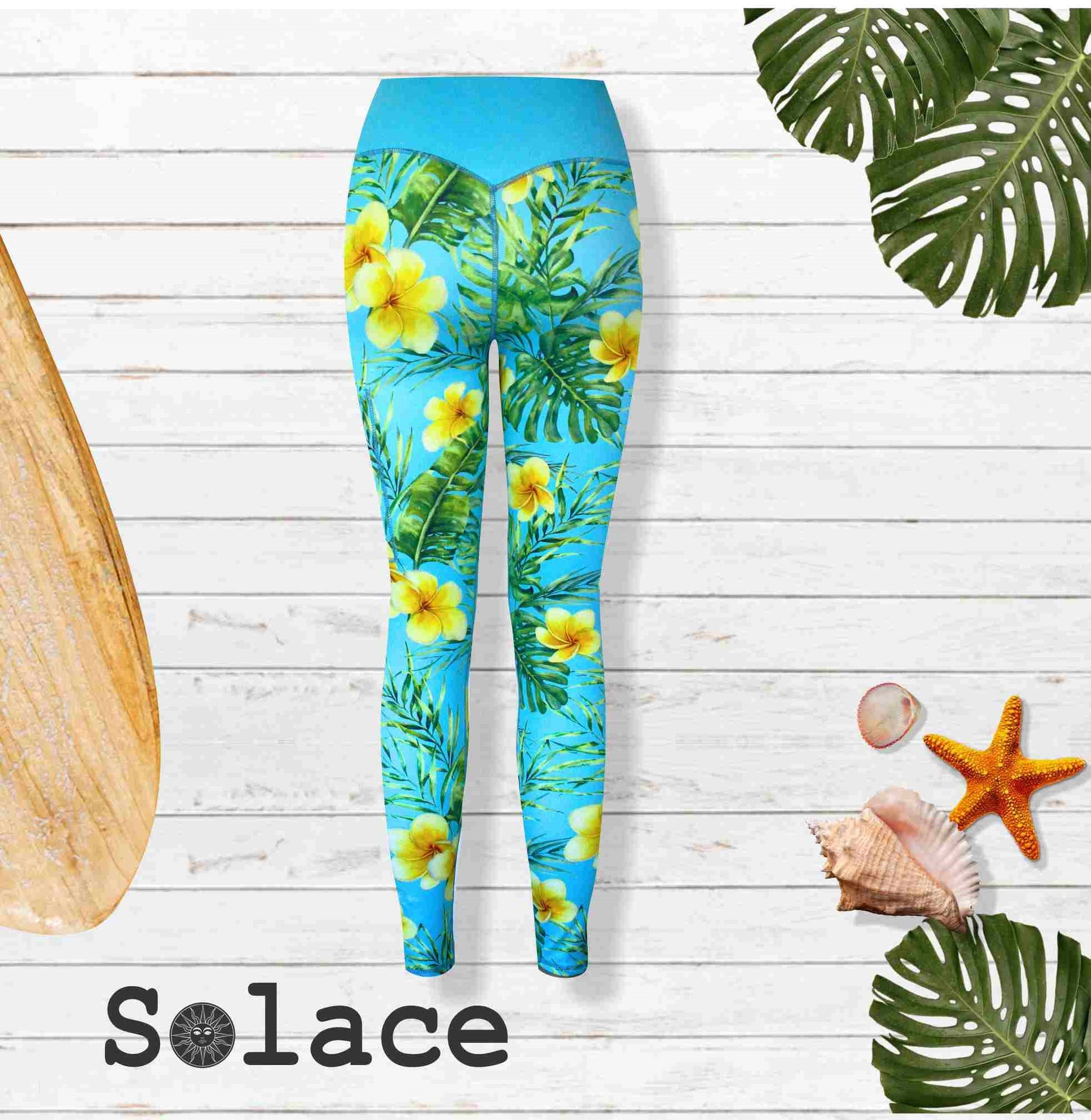 Solace Frangipani Print Full Length Leggings