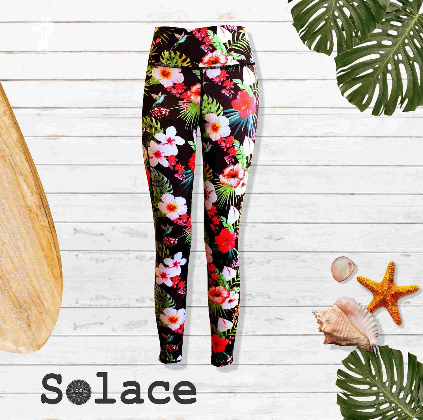 Solace Hummingbird Print Three Quarter Leggings