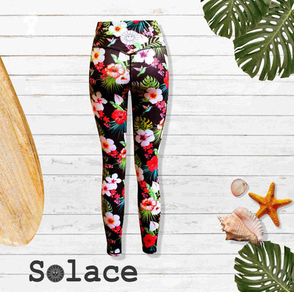 Solace Hummingbird Print Three Quarter Leggings